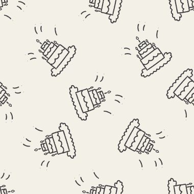 Doodle kek Dikişsiz desen arka plan