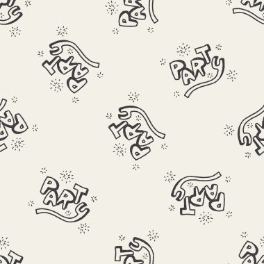 Doodle parti Dikişsiz desen arka plan