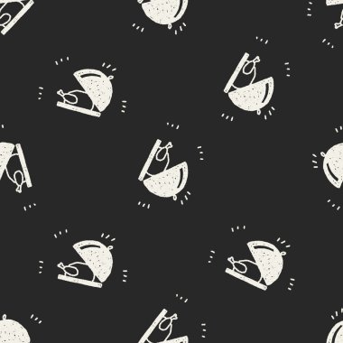 Doodle tavuk Dikişsiz desen arka plan