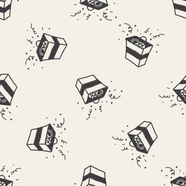Doodle hediye Dikişsiz desen arka plan