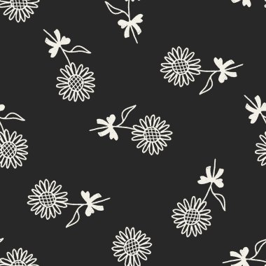 Doodle çiçek Dikişsiz desen arka plan