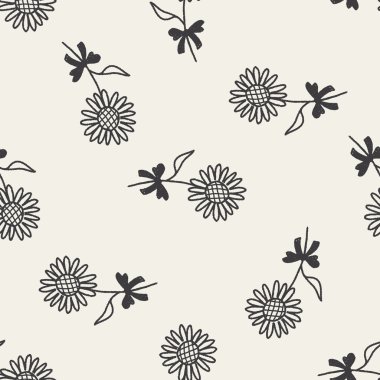 Doodle çiçek Dikişsiz desen arka plan