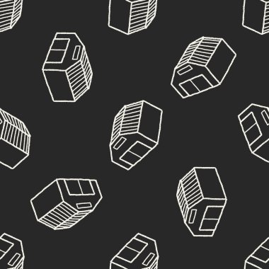 Doodle ev Dikişsiz desen arka plan