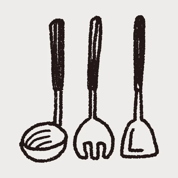 Utensílios de cozinha Doodle —  Vetores de Stock