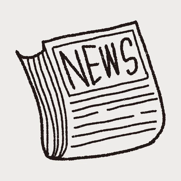 Doodle papel de noticias — Vector de stock