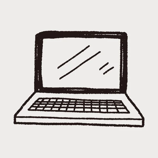 Computadores doodle Notebook — Vetor de Stock