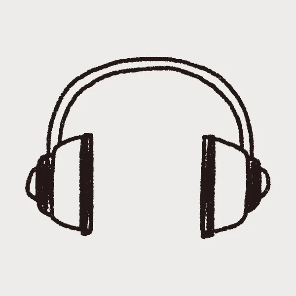 Auriculares Doodle — Vector de stock