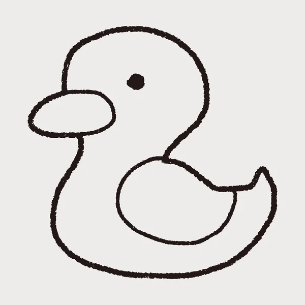 Pato amarelo Doodle — Vetor de Stock
