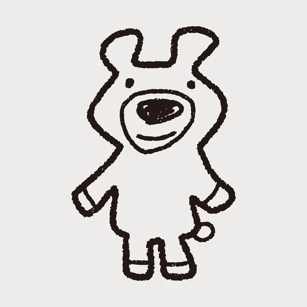 Doodle Bear panenka — Stockový vektor