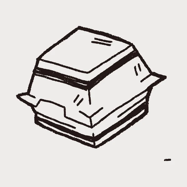 Doodle Burger κουτί — Διανυσματικό Αρχείο