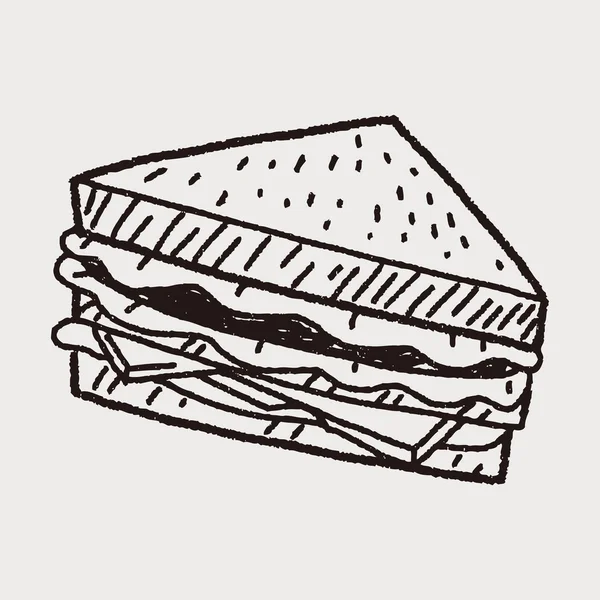 Doodle-Sandwich — Stockvektor