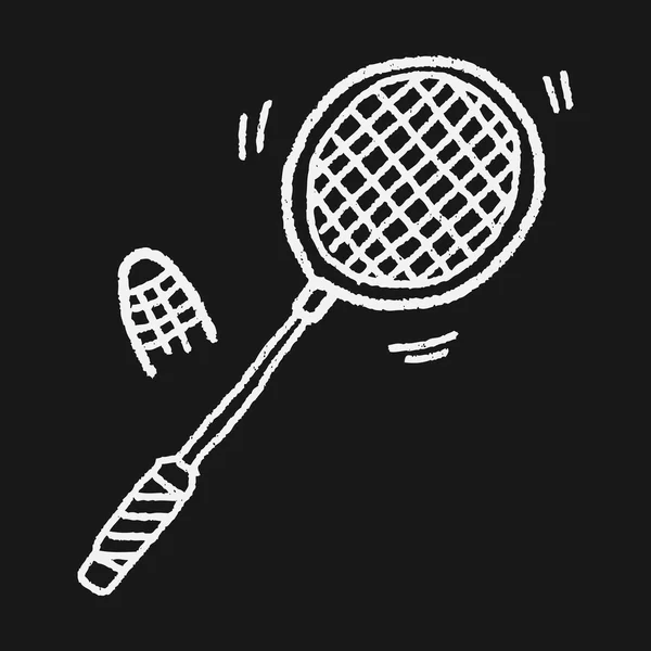 Badminton nos Jogos Doodle — Vetor de Stock