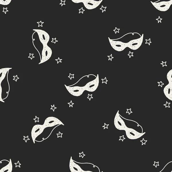 Doodle Mask seamless pattern background — Stock Vector