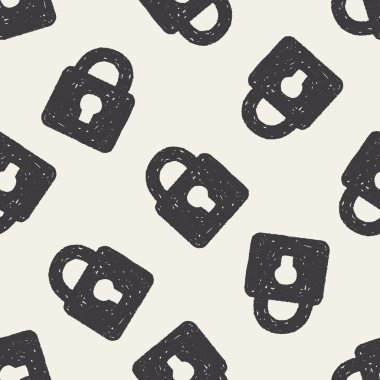 Doodle kilit Dikişsiz desen arka plan