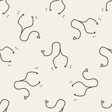 Doodle stetoskop Dikişsiz desen arka plan