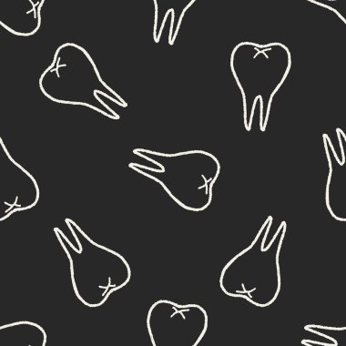 Doodle diş Dikişsiz desen arka plan