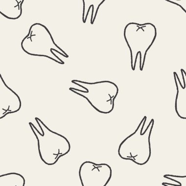 Doodle diş Dikişsiz desen arka plan
