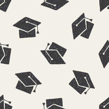 Doodle şapka Dikişsiz desen arka plan