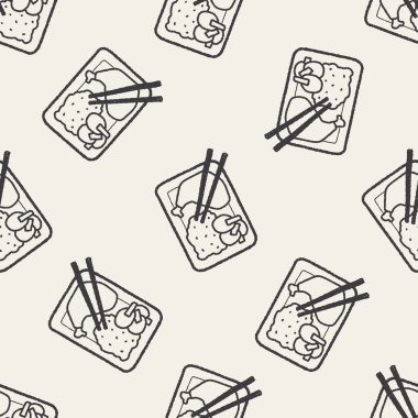 Doodle sağlıklı öğle yemeği Dikişsiz desen arka plan