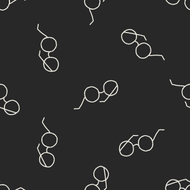 Doodle gözlük Dikişsiz desen arka plan