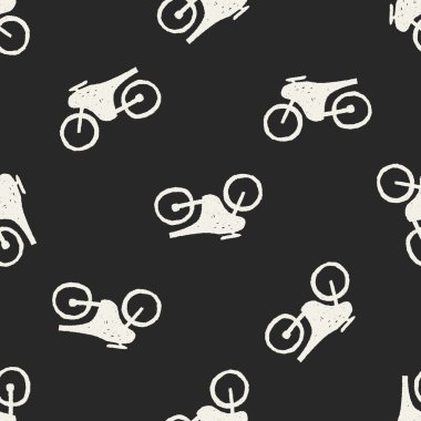 Doodle Bisiklet Dikişsiz desen arka plan