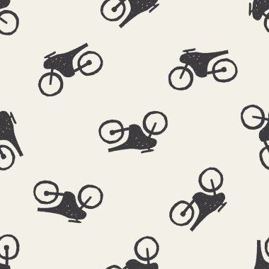 Doodle Bisiklet Dikişsiz desen arka plan