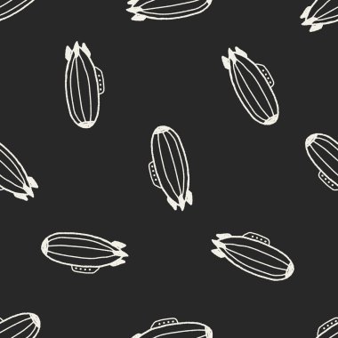Doodle zeppelin Dikişsiz desen arka plan