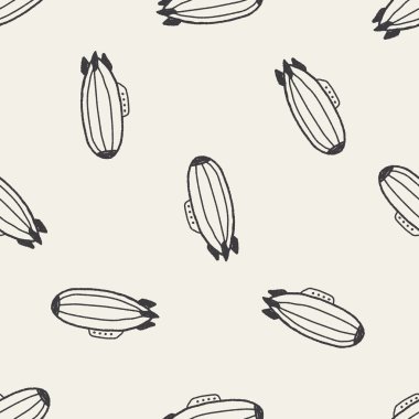 Doodle zeppelin Dikişsiz desen arka plan