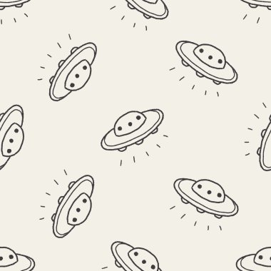 Doodle Ufo Dikişsiz desen arka plan