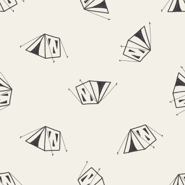 Doodle çadır Dikişsiz desen arka plan
