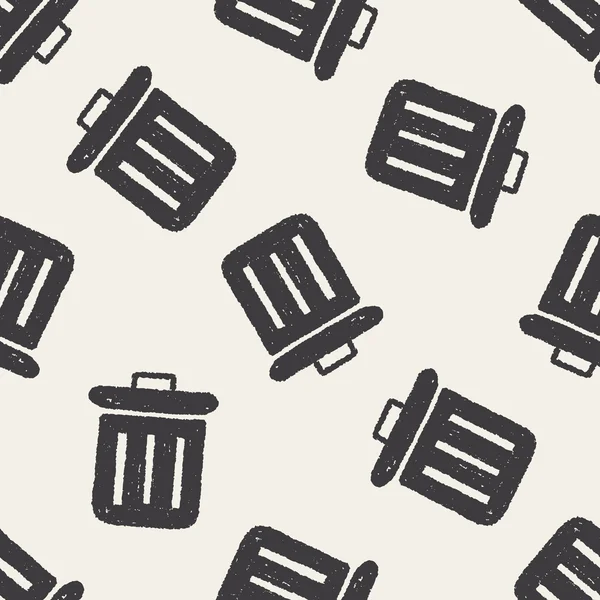 Doodle Trash peut fond de motif sans couture — Image vectorielle