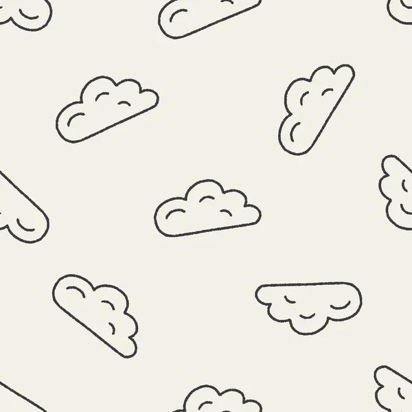 Doodle Cloud seamless pattern background — Stock Vector