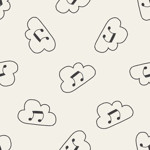 Doodle Cloud vzor bezešvé pozadí — Stockový vektor