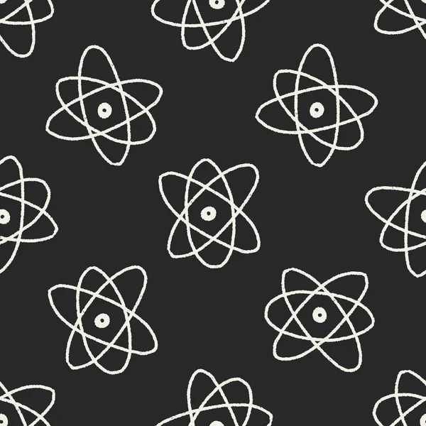 Doodle atome icône sans couture motif fond — Image vectorielle