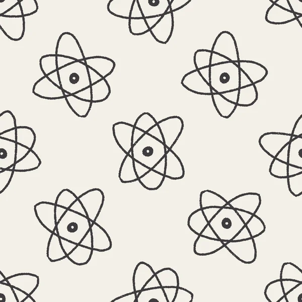 Doodle atome icône sans couture motif fond — Image vectorielle