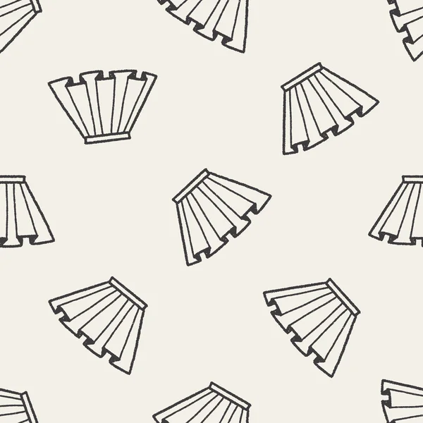 Doodle plisado falda sin costura patrón de fondo — Archivo Imágenes Vectoriales