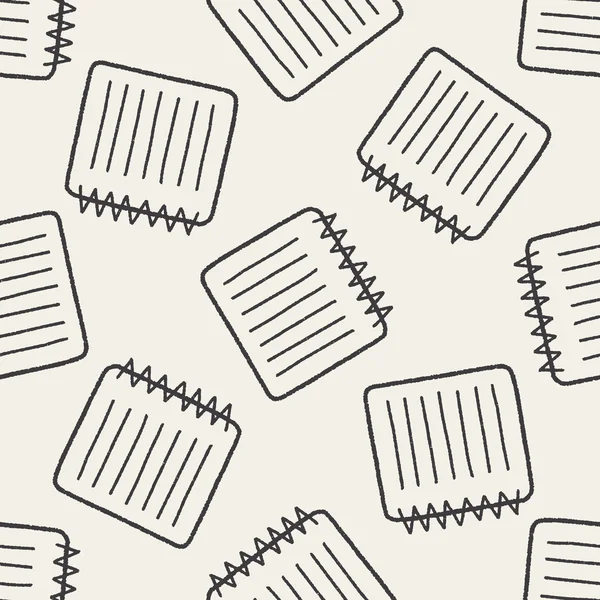 Doodle notebook naadloze patroon achtergrond — Stockvector