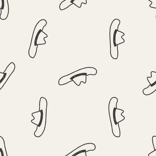 Chapeau doodle fond de motif sans couture — Image vectorielle