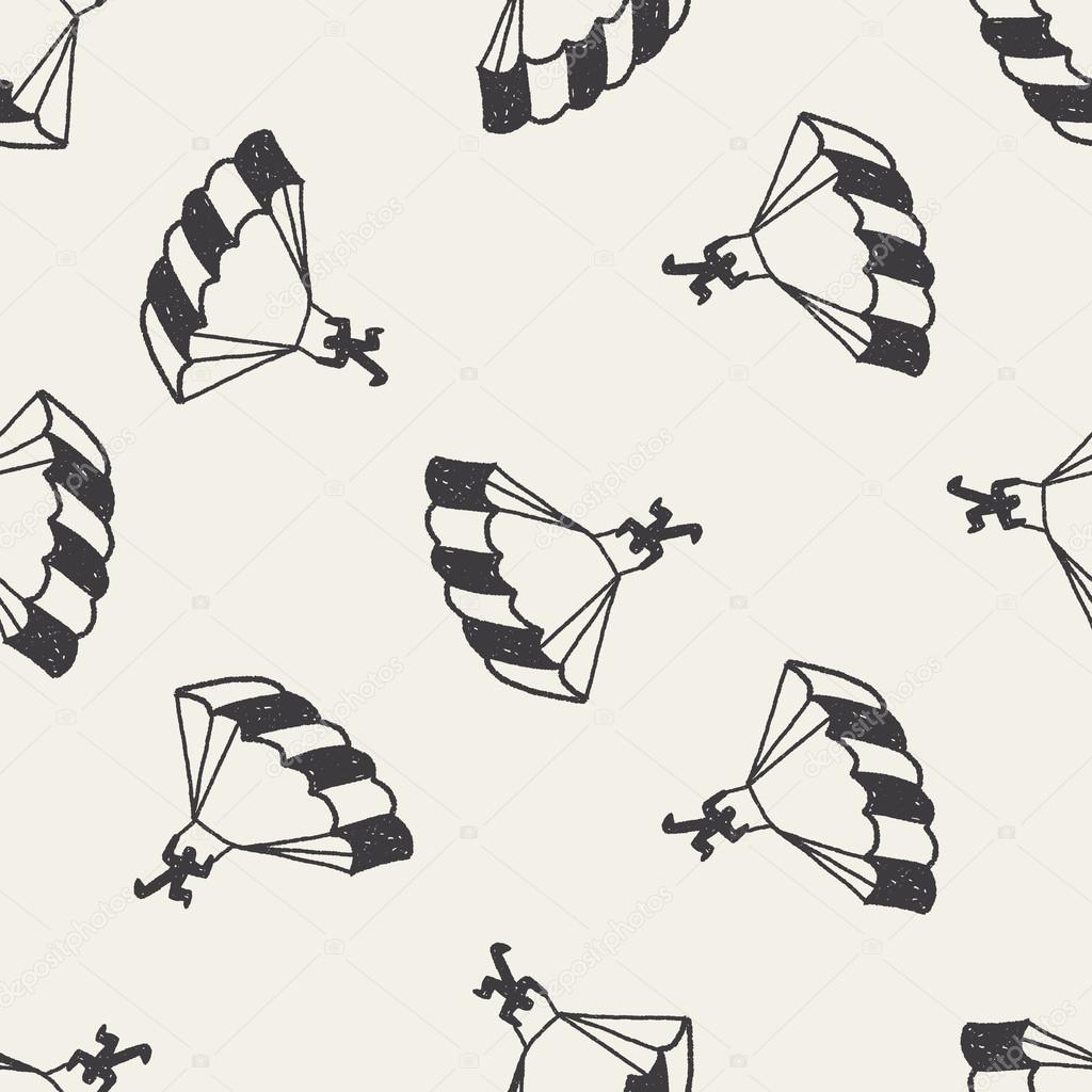 doodle parachute seamless pattern background