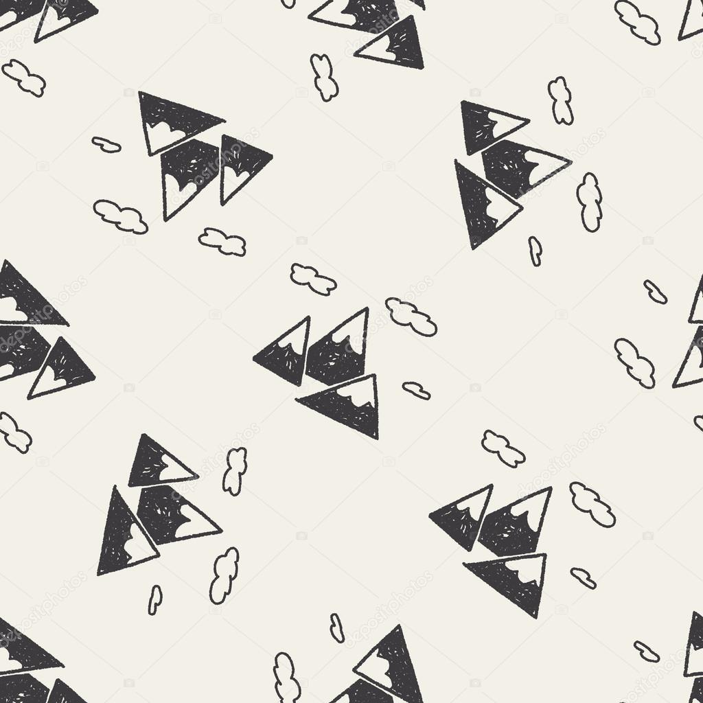 doodle mountain seamless pattern background