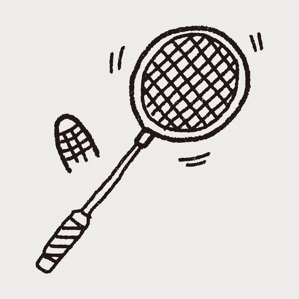 Doodle Badminton — Stock Vector