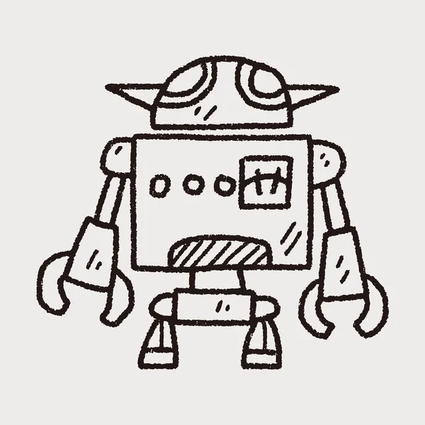 Doodle robot — Stok Vektör