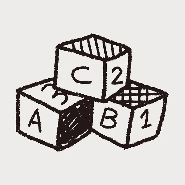 Doodle Building Blocks — Stock Vector