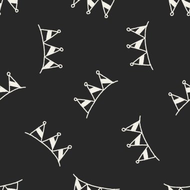 Doodle dekoratif bayrak Dikişsiz desen arka plan