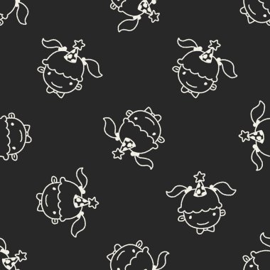 doğum günü kızı Dikişsiz desen arka plan doodle