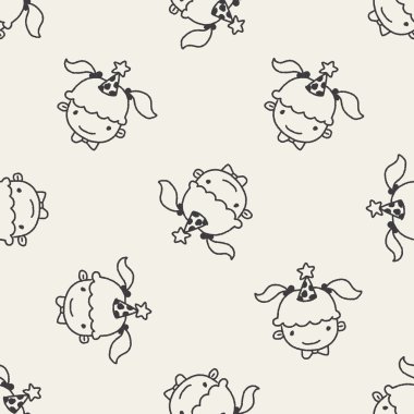 doğum günü kızı Dikişsiz desen arka plan doodle