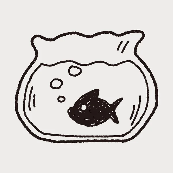 Pesce rosso Doodle — Vettoriale Stock