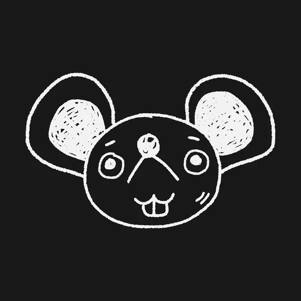 Ratón de Doodle — Vector de stock