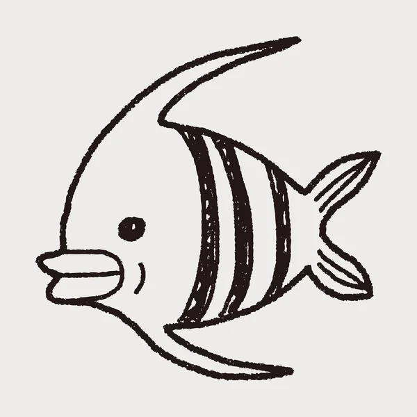 Doodle Angelfish — Stock Vector