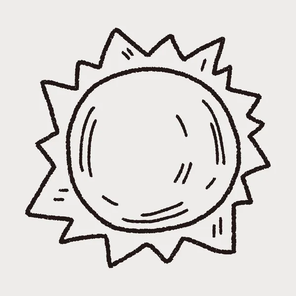 Doodle zon — Stockvector